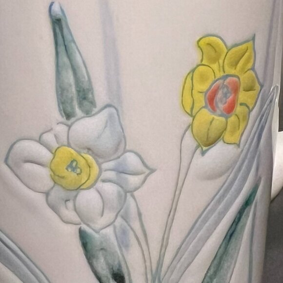 Vintage OTAGIRI Embossed Textured Daffodils Floral Ceramic Cup Mug - Picture 11 of 14